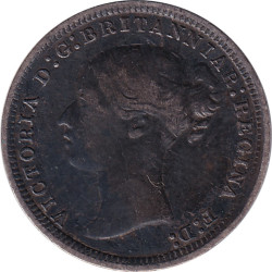 United Kingdom - 3 pence - Victoria - Tête jeune - 1868 - No498