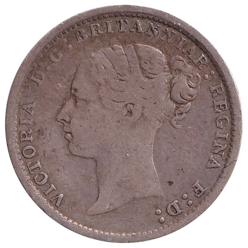 United Kingdom - 3 pence - Victoria - Tête jeune - 1884 - No501