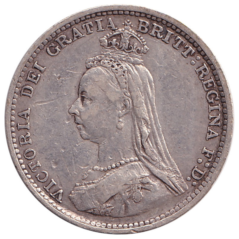 United Kingdom - 3 pence - Victoria - Tête jeune - 1887 - No504