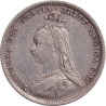 United Kingdom - 3 pence - Victoria - Tête jeune - 1887 - No504