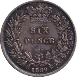United Kingdom - 6 pence - Victoria - Tête jeune - 1839 - No514