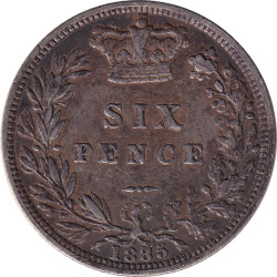 United Kingdom - 6 pence - Victoria - Tête jeune - 1885 - No516