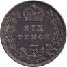 United Kingdom - 6 pence - Victoria - Tête jeune - 1887 - No517