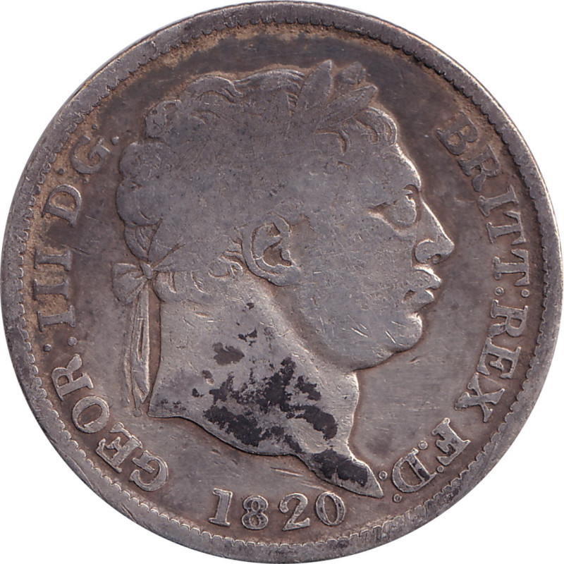 United Kingdom - 1 shilling - Georges III - Tête agée - 1820 - No520