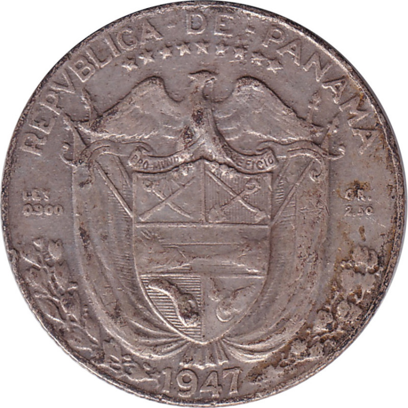Panama - 1/10 balboa - Balboa - Large bust -  1947 - No443