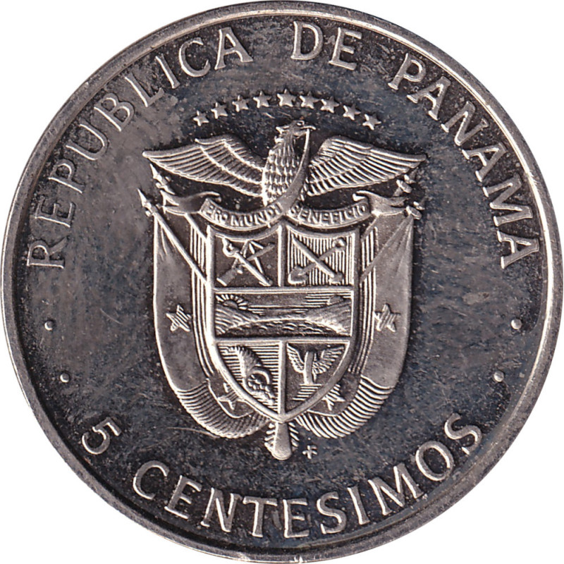 Panama - 5 centesimos - Second arms -  1975 - No446