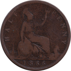 United Kingdom - 1/2 penny - Victoria - Buste mature - 1866 - No456