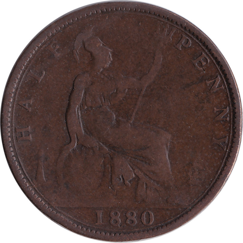 United Kingdom - 1/2 penny - Victoria - Buste mature - 1880 - No459
