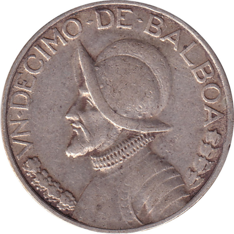 Panama - 1/10 balboa - Balboa - Large bust -  1947 - No451