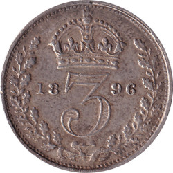 United Kingdom - 3 pence - Victoria - Buste agé - 1896 - No507