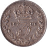 United Kingdom - 3 pence - Victoria - Buste agé - 1896 - No507