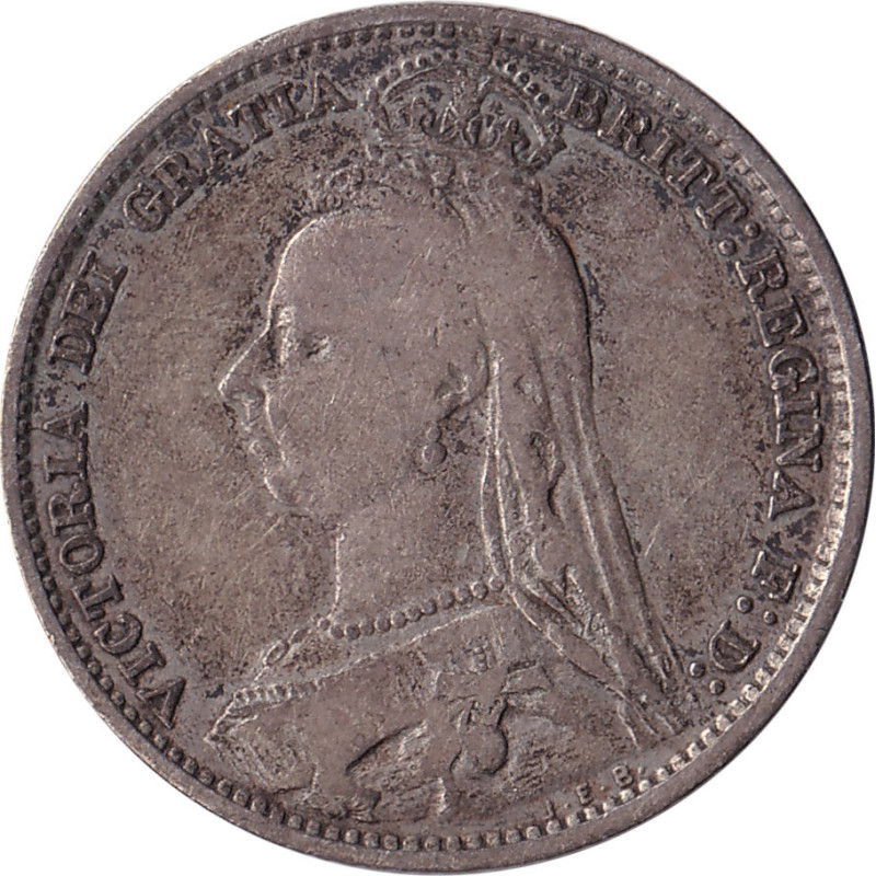 United Kingdom - 6 pence - Victoria - Buste du Jubilé - 1890 - No519