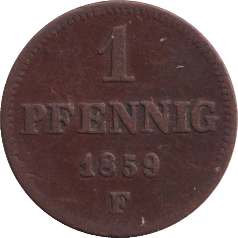 German States - 1 pfennig - Johann - Type 1 - 1859 F - No171
