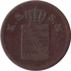 German States - 1 pfennig - Johann - Type 1 - 1859 F - No171