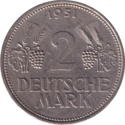 Germany - 2 mark - Eagle -  1951 D - No752