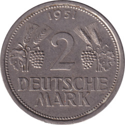 Germany - 2 mark - Eagle -  1951 J - No753