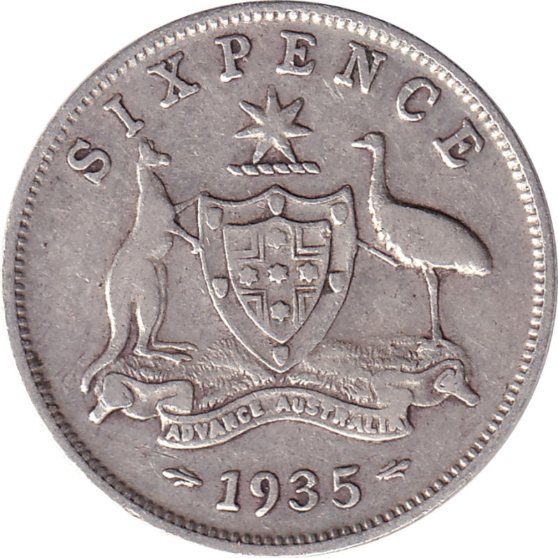Australia - 6 pence - George V - 1935 - No929