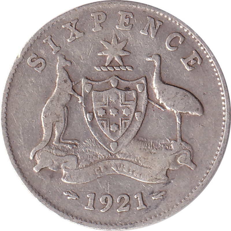 Australia - 6 pence - George V - 1921 - No930