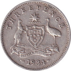 Australia - 3 pence - George V - 1934 - No953