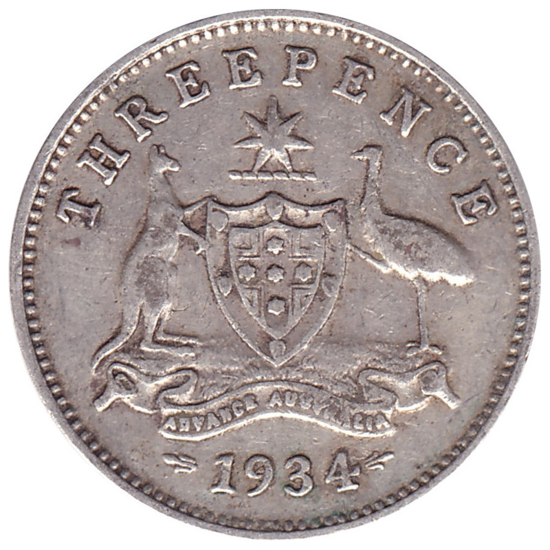 Australia - 3 pence - George V - 1934 - No954