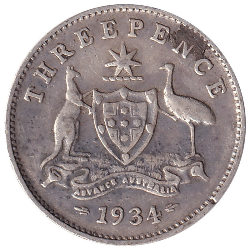 Australia - 3 pence - George V - 1934 - No957