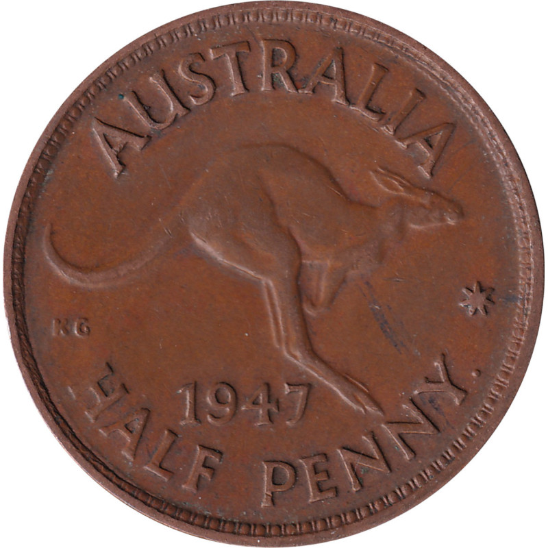 Australia - 1/2 penny - George VI - Kangourou - 1947 - No960