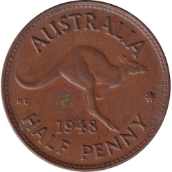 Australia - 1/2 penny - George VI - Kangourou - 1948 - No961