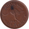 Australia - 1/2 penny - George VI - Kangourou - 1945 - No966