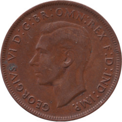 Australia - 1/2 penny - George VI - Kangourou - 1941 - No967