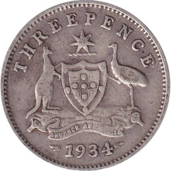 Australia - 3 pence - George V - 1934 - No987