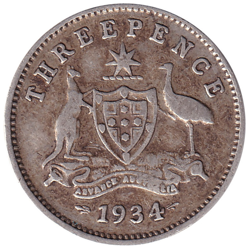 Australia - 3 pence - George V - 1934 - No992