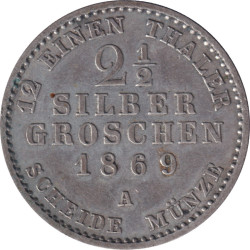 German States - 2 1/2 groschen - Guillaume I - 1869 A - No188