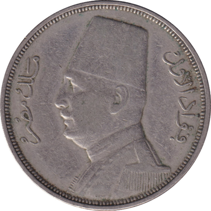 Egypt - 10 piastres - Fouad I - Buste à gauche - ١٩٣٣ - ١٣٥٢ (1933) - No214