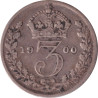 United Kingdom - 3 pence - Victoria - Buste agé -  1900 - No664