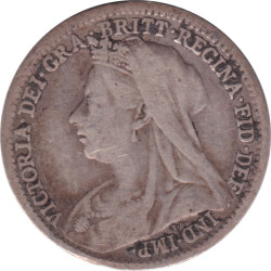 United Kingdom - 3 pence - Victoria - Buste agé -  1900 - No664