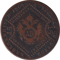 Austria - 15 kreuzer - Franz II - 1807 S - No256
