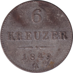 Austria - 6 kreuzer - Franz Jospeh I - Type 2 - 1849 A - No259