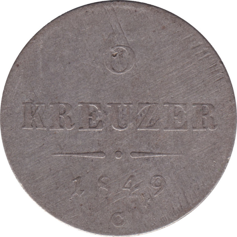 Austria - 6 kreuzer - Franz Jospeh I - Type 2 - 1849 C - No260