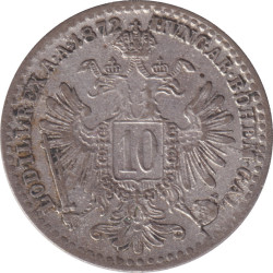 Austria - 10 kreuzer - Franz Jospeh I - Mature head - 1872 - No265