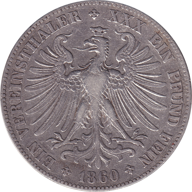 German States - 1 thaler - Cérès - Type 3 - 1860 - No416