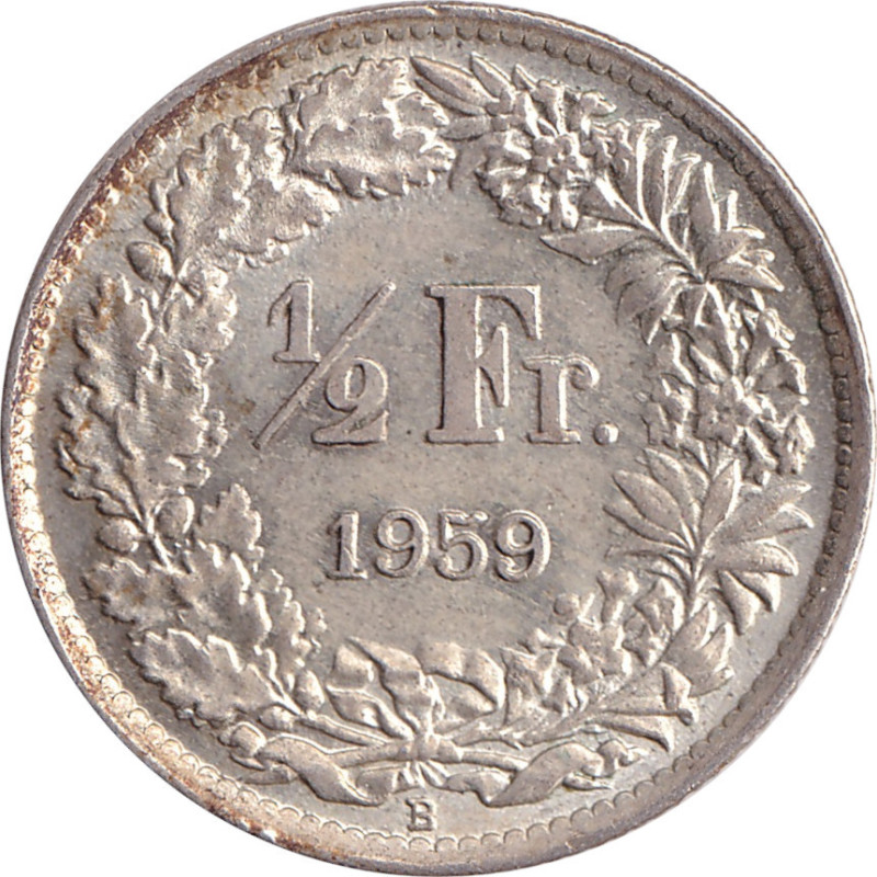 Swiss Confederation - 1/2 franc - Helvetia debout - 1959 B - No839