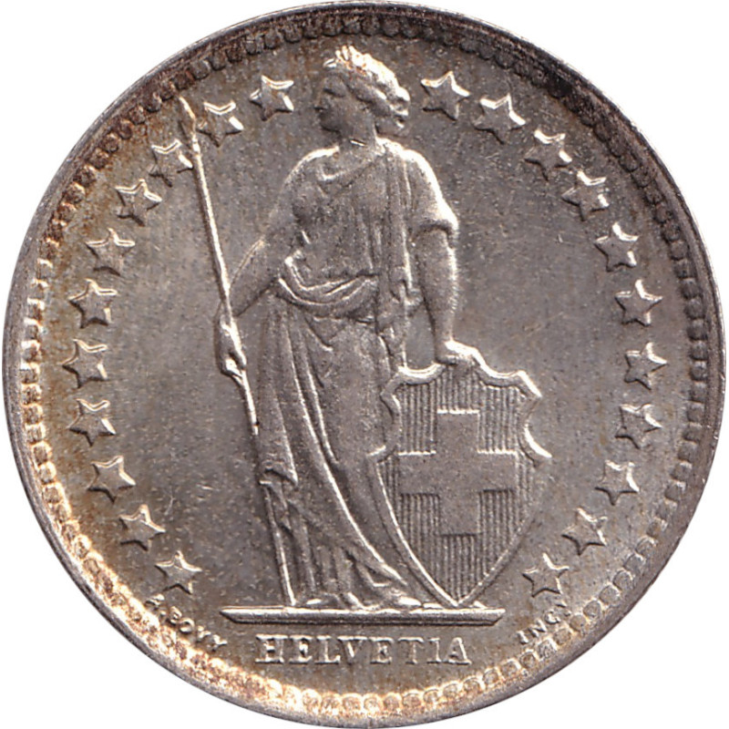 Swiss Confederation - 1/2 franc - Helvetia debout - 1959 B - No843