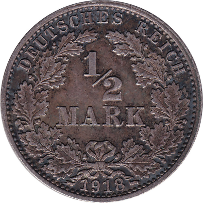 Germany - 1/2 mark - Guillaume II - 1918 A - No846