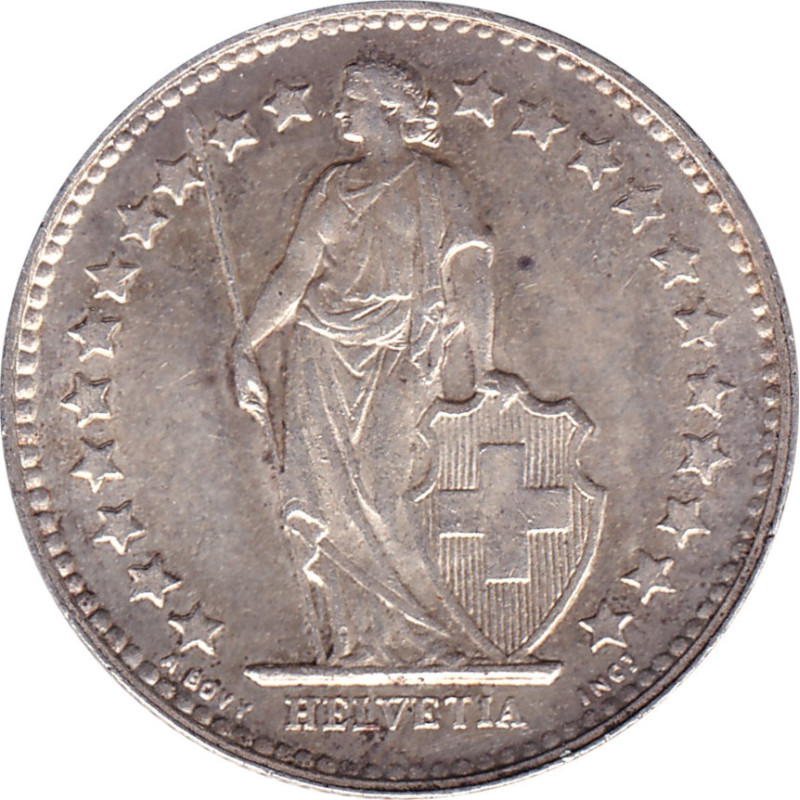 Swiss Confederation - 1/2 franc - Helvetia debout - 1953 B - No848