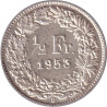 Swiss Confederation - 1/2 franc - Helvetia debout - 1953 B - No848