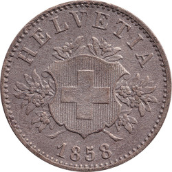 Swiss Confederation - 20 rappen - Blason - 1858 B - No849