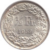 Swiss Confederation - 1/2 franc - Helvetia debout - 1958 B - No853
