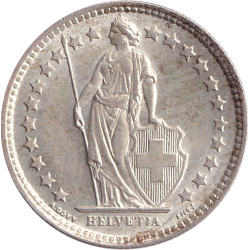 Swiss Confederation - 1/2 franc - Helvetia debout - 1958 B - No853