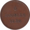 Guernsey - 4 doubles - Blason - 5 feuilles -  1830 - No557