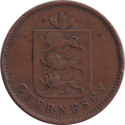 Guernsey - 4 doubles - Blason - 5 feuilles -  1830 - No557